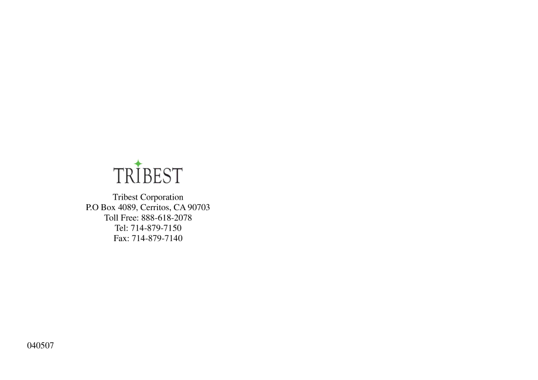 Tribest CS-1000 operation manual 