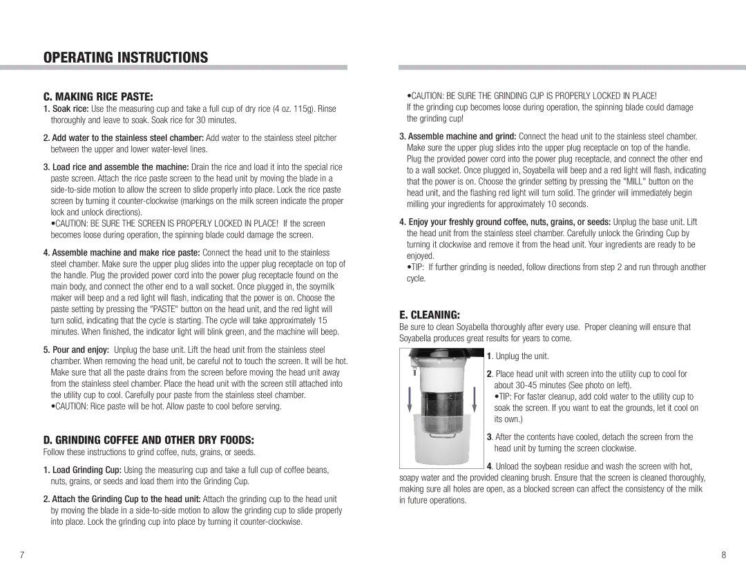 Tribest SB-130 manual Operating Instructions 