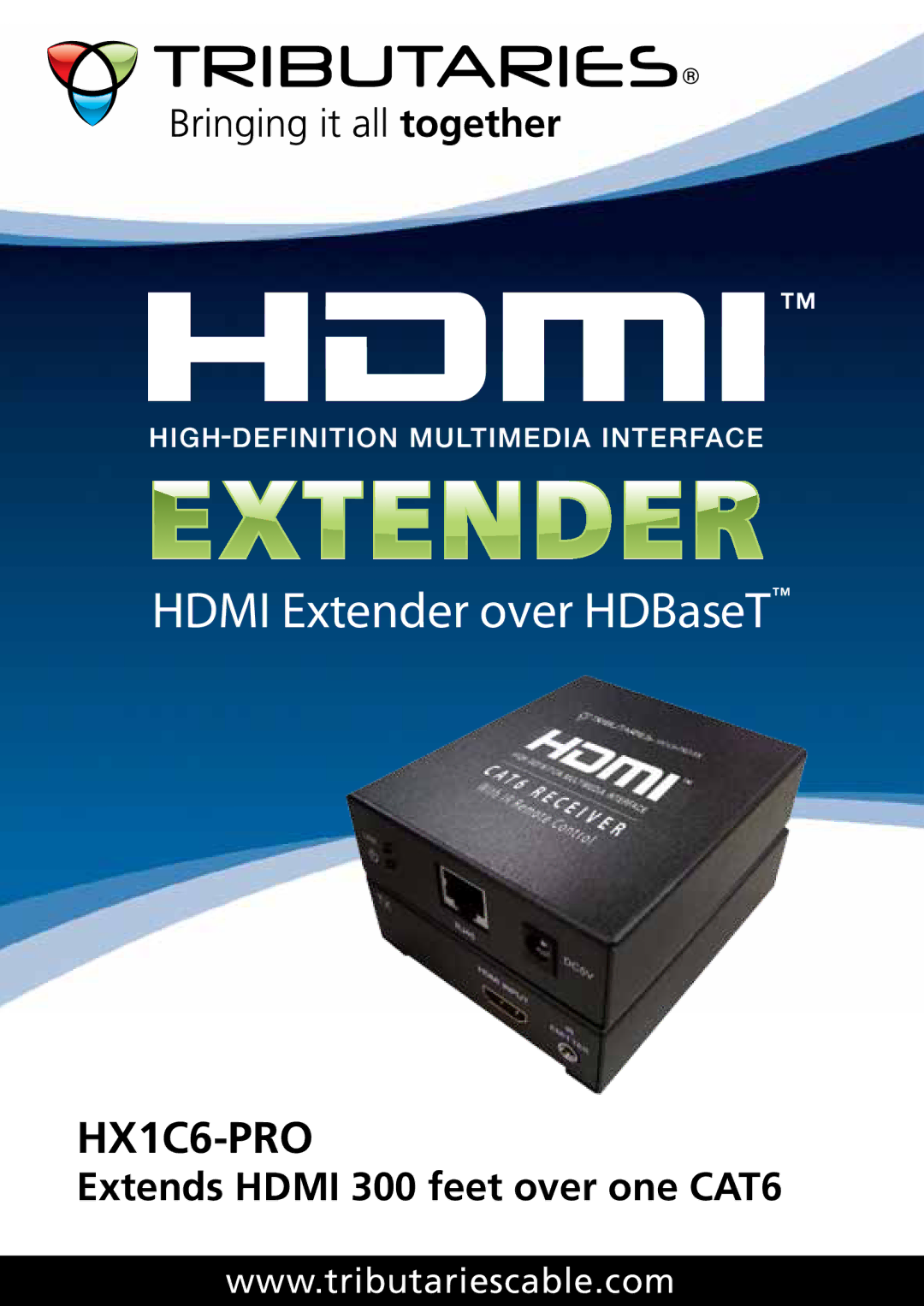 Tributaries HX1C6-PRO manual Hdmi Extender over HDBaseT 