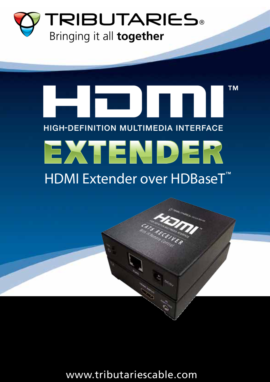 Tributaries HX1C6-PRO manual HDMI Extender over HDBaseT, Extends HDMI 300 feet over one CAT6 