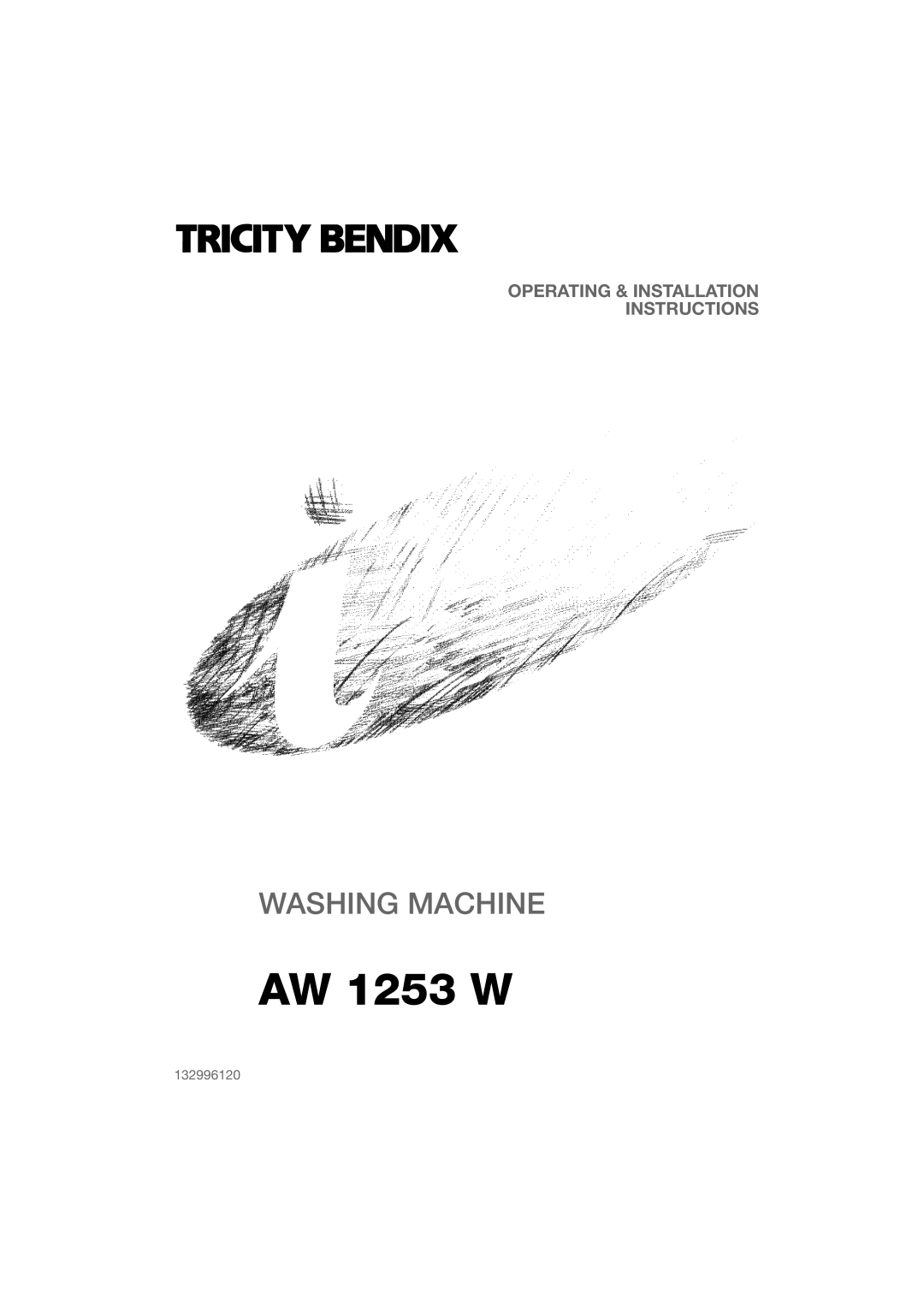 Tricity Bendix AW 1253 W installation instructions 