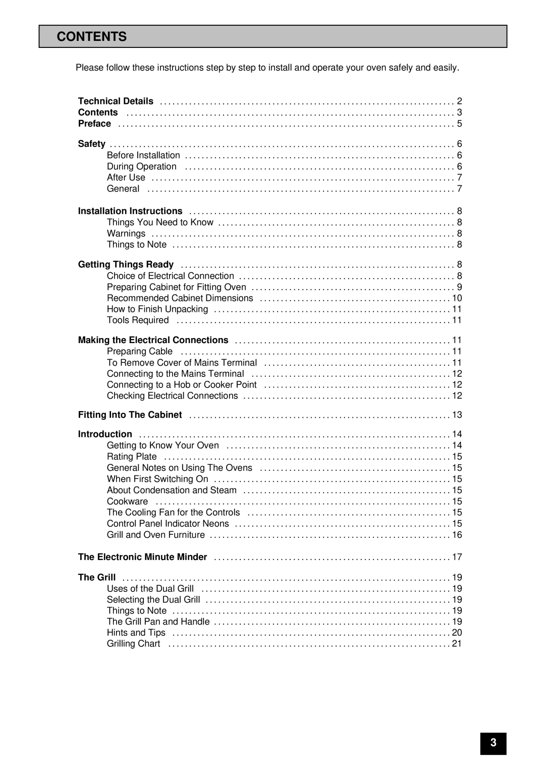 Tricity Bendix BD 911 installation instructions Contents 