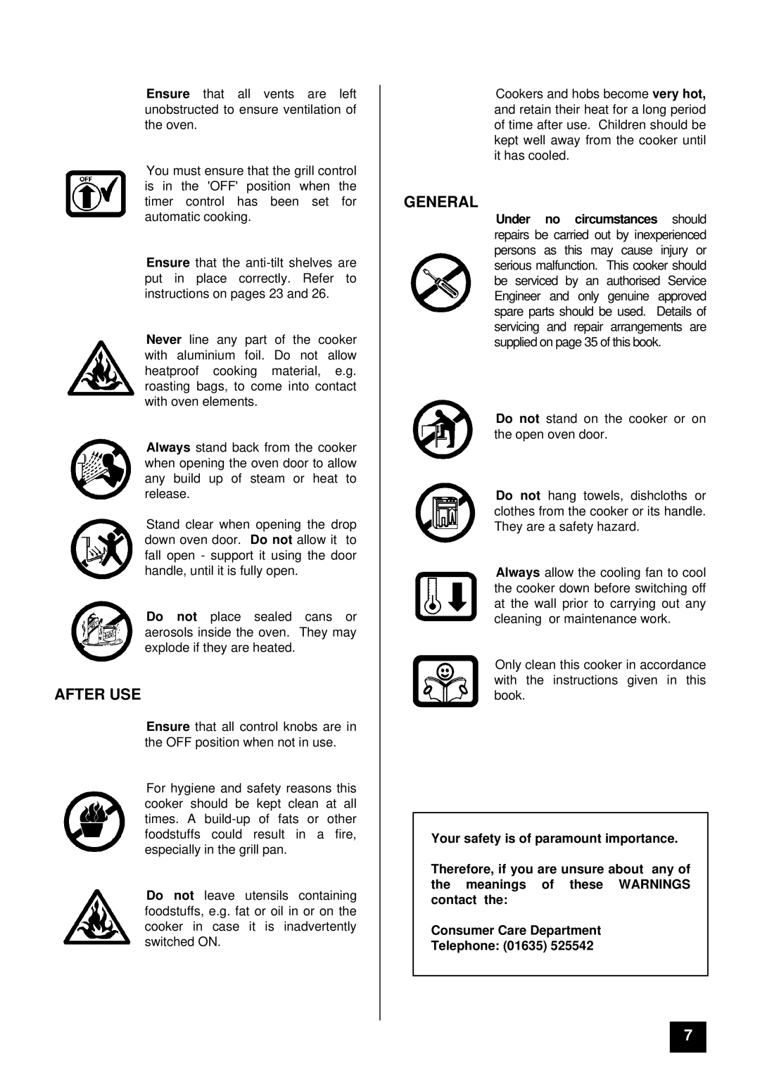 Tricity Bendix BD 912 installation instructions After USE, General 