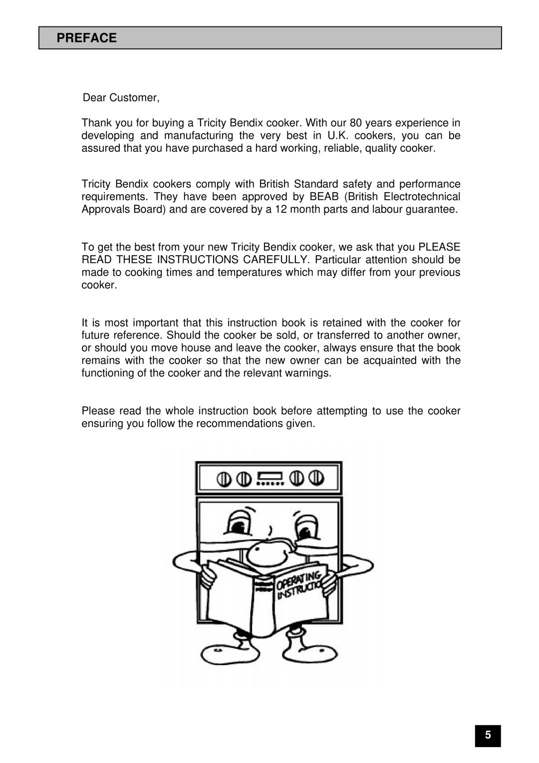 Tricity Bendix BD 912/2 installation instructions Preface 