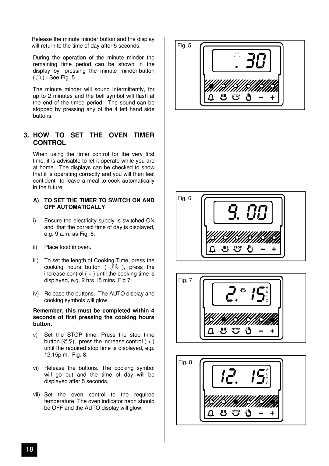 Tricity Bendix BD 913/2 HOW to SET the Oven Timer Control, To SET the Timer to Switch on and OFF Automatically 