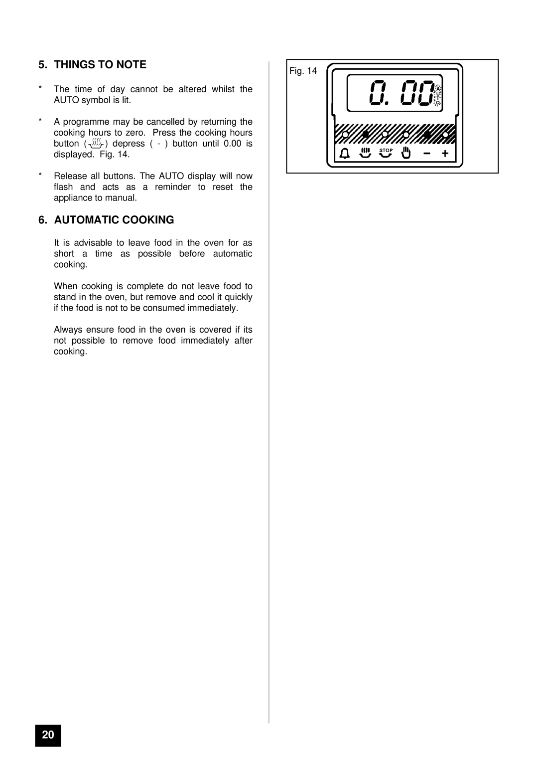 Tricity Bendix BD 913/2 installation instructions Things to Note, Automatic Cooking 