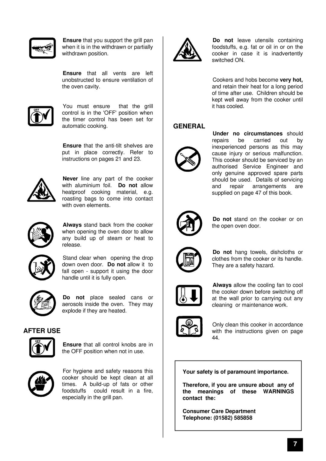 Tricity Bendix BD 921 installation instructions After USE, General 