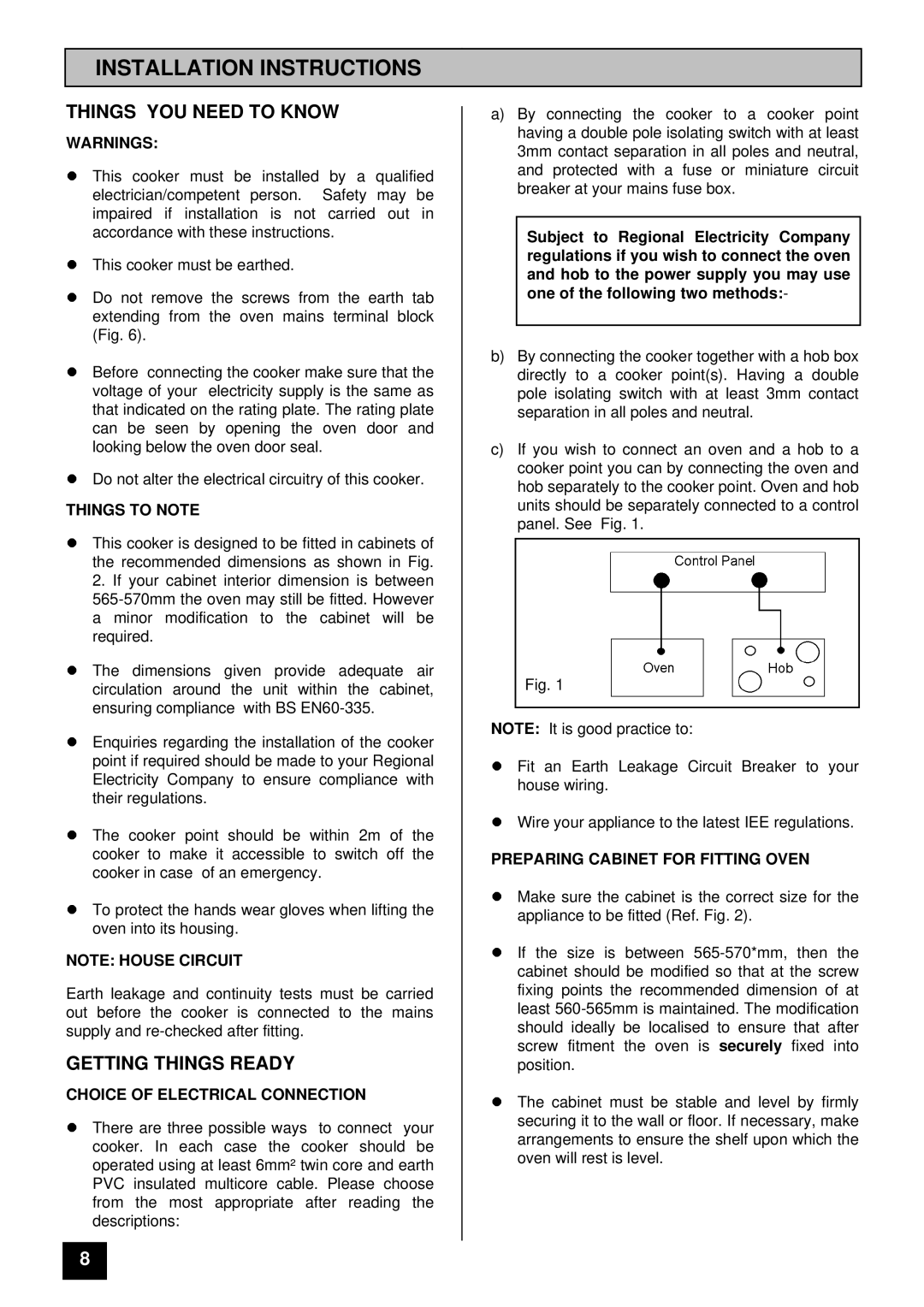 Tricity Bendix BD 921 installation instructions Installation Instructions, Things YOU Need to Know, Getting Things Ready 