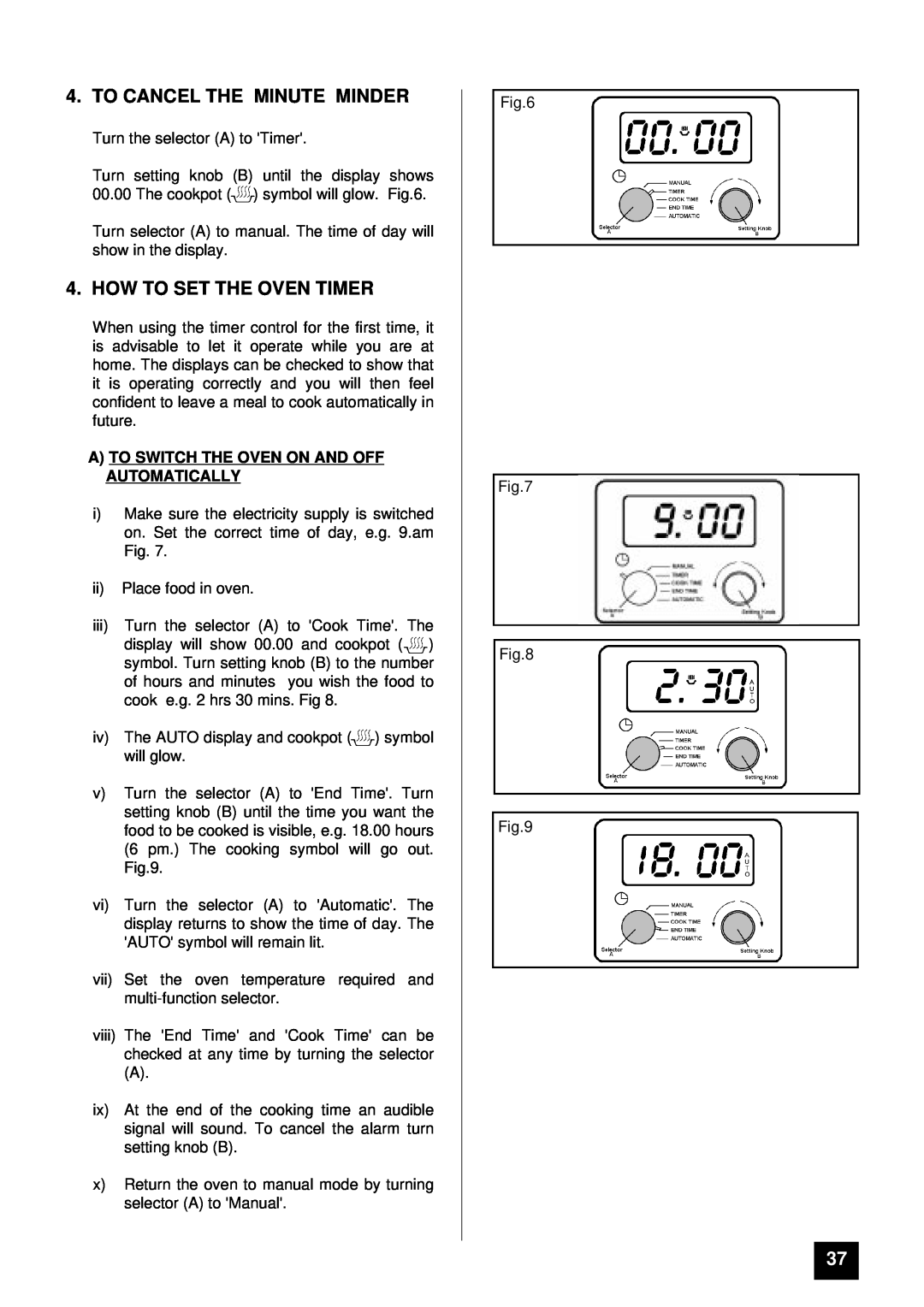 Tricity Bendix BD 921 installation instructions To Cancel The Minute Minder, How To Set The Oven Timer 