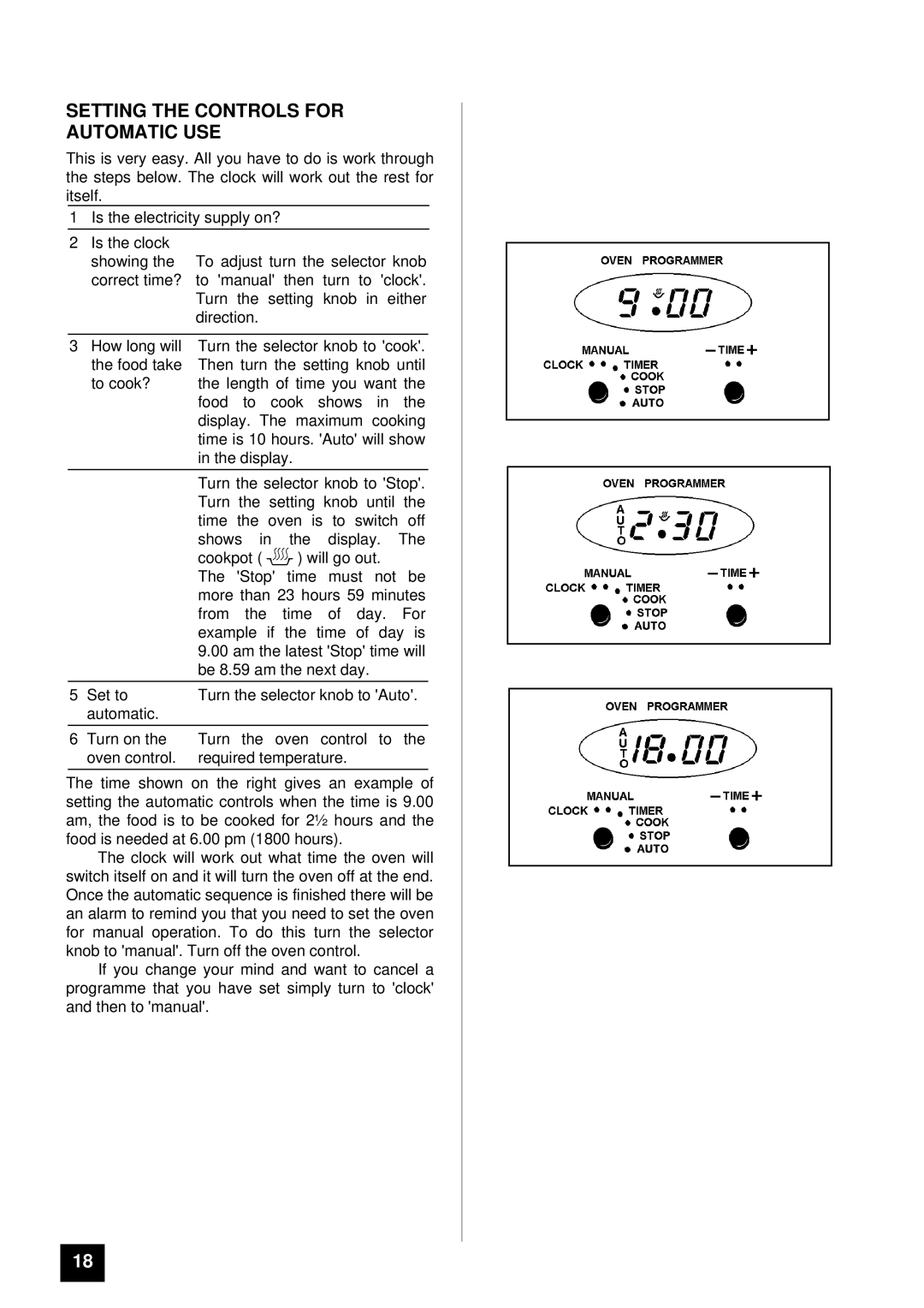 Tricity Bendix BD 985 installation instructions Setting the Controls for Automatic USE 