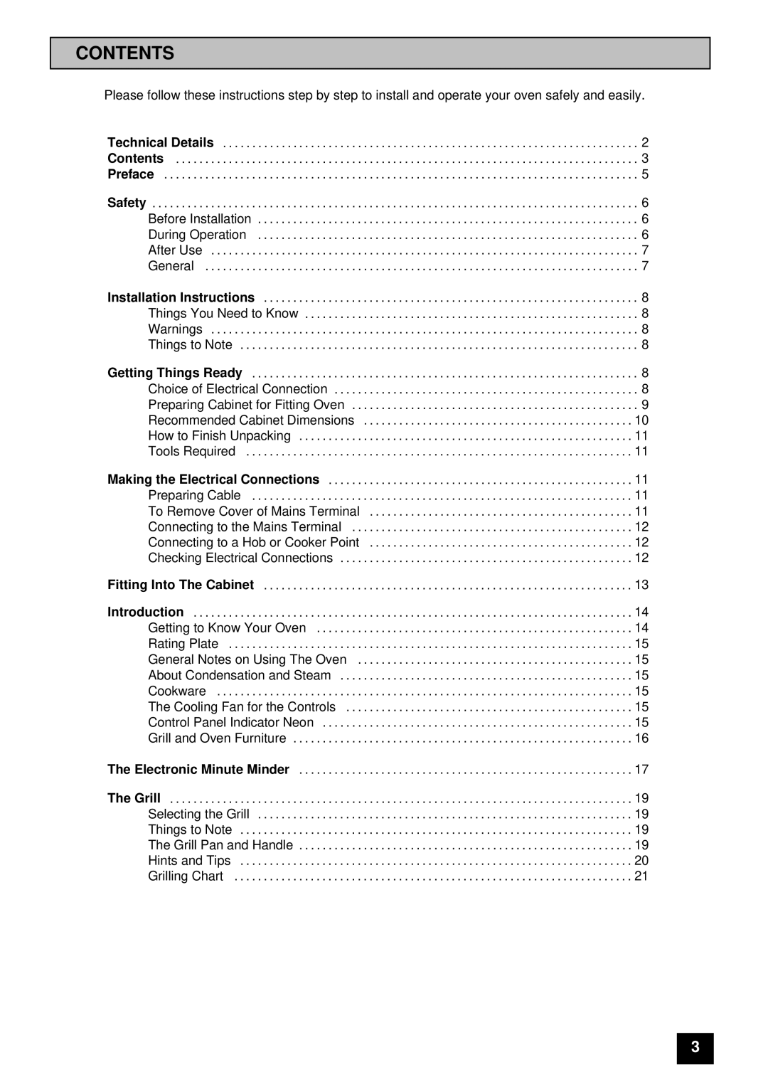 Tricity Bendix BD900 installation instructions Contents 