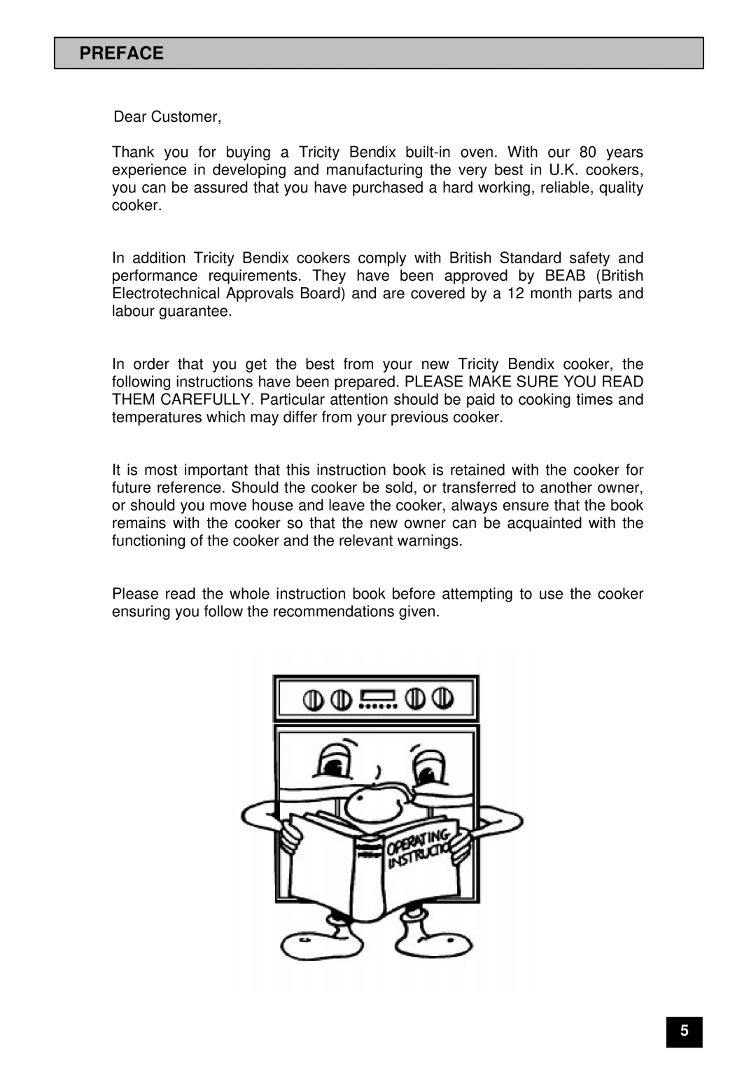 Tricity Bendix BD900 installation instructions Preface 