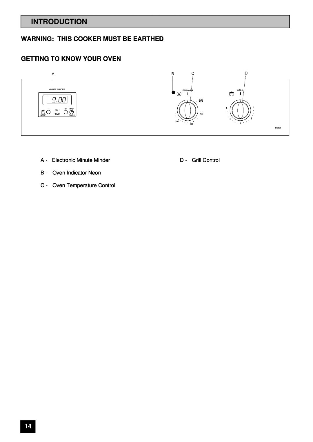 Tricity Bendix BD900 installation instructions Introduction, Warning This Cooker Must Be Earthed, Getting To Know Your Oven 