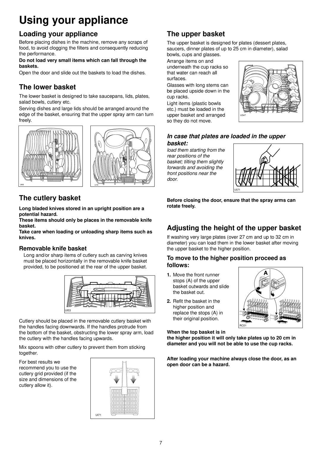 Tricity Bendix BDW 60 manual Using your appliance 