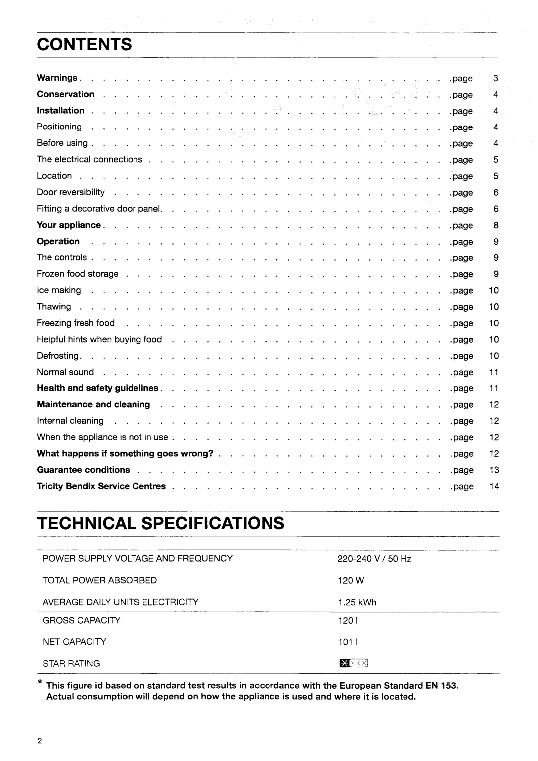 Tricity Bendix BF 423 W manual 