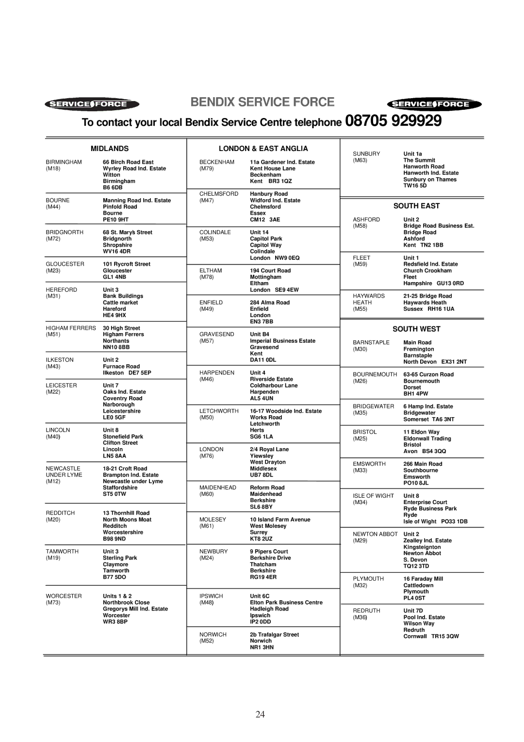 Tricity Bendix BIW 100 installation instructions Midlands 