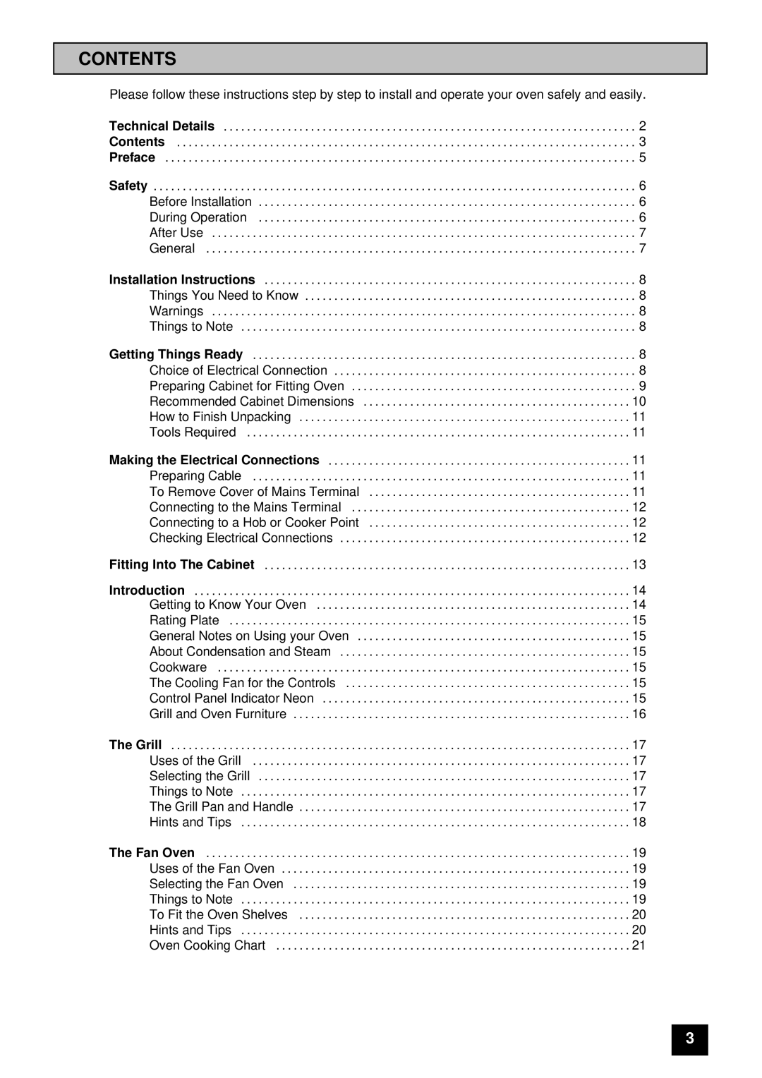 Tricity Bendix BS 600 installation instructions Contents 