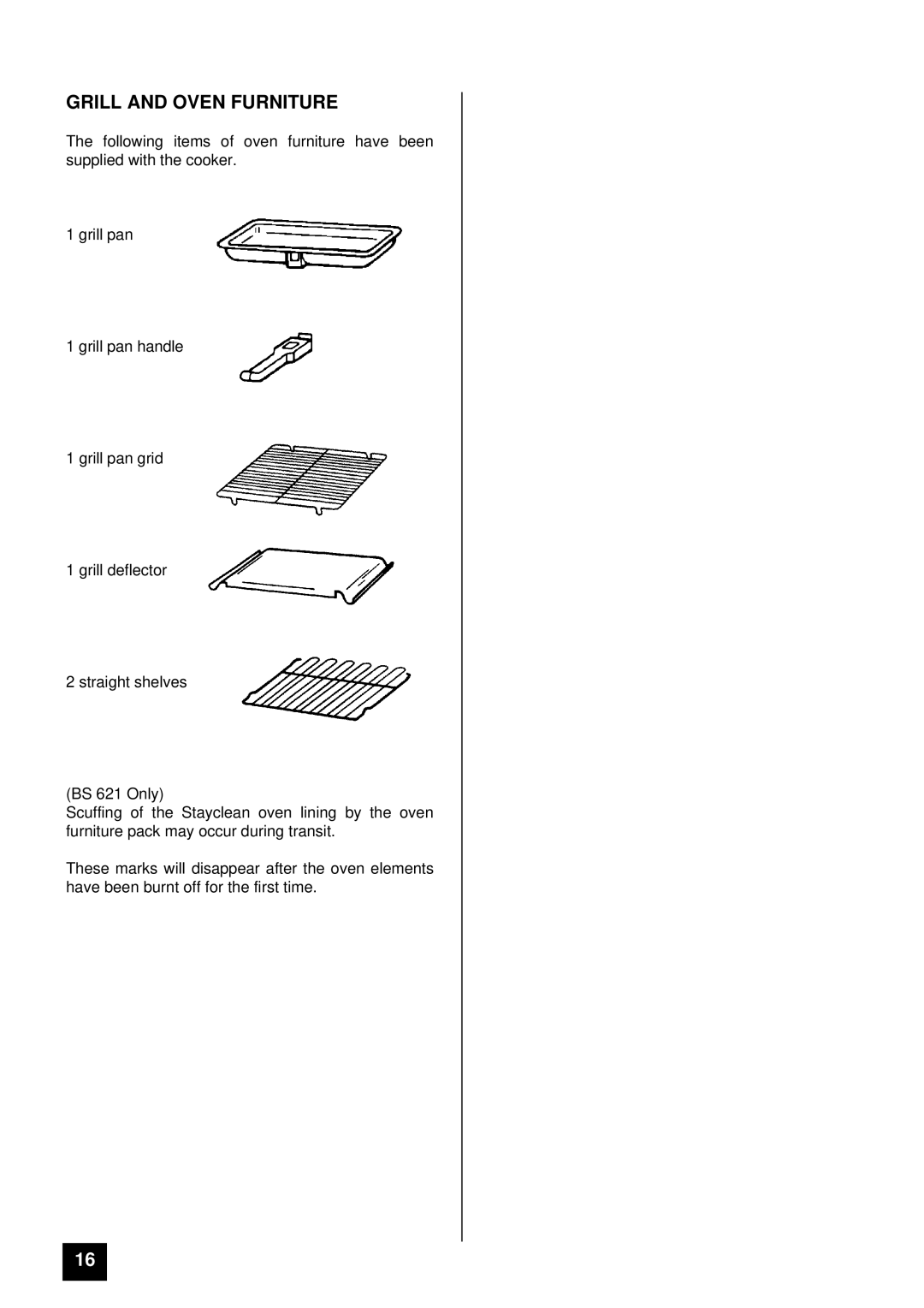 Tricity Bendix BS 611/BS 621 installation instructions Grill and Oven Furniture 