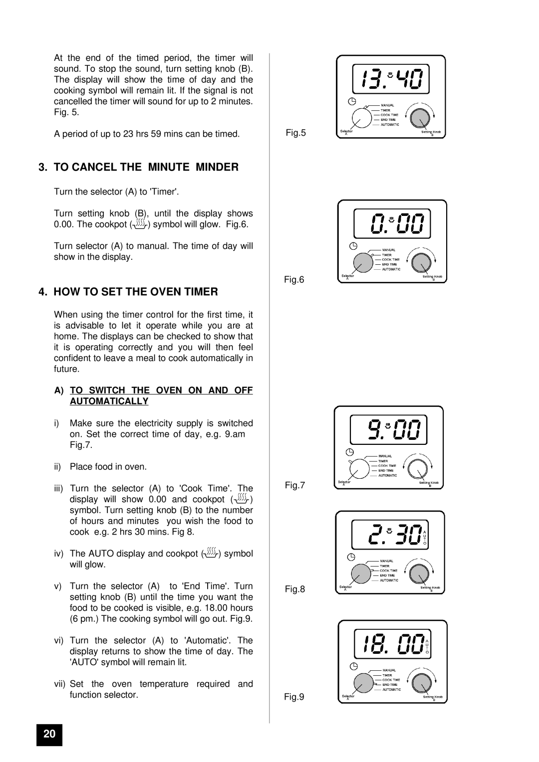 Tricity Bendix BS 611/BS 621 HOW to SET the Oven Timer, To Switch the Oven on and OFF Automatically 