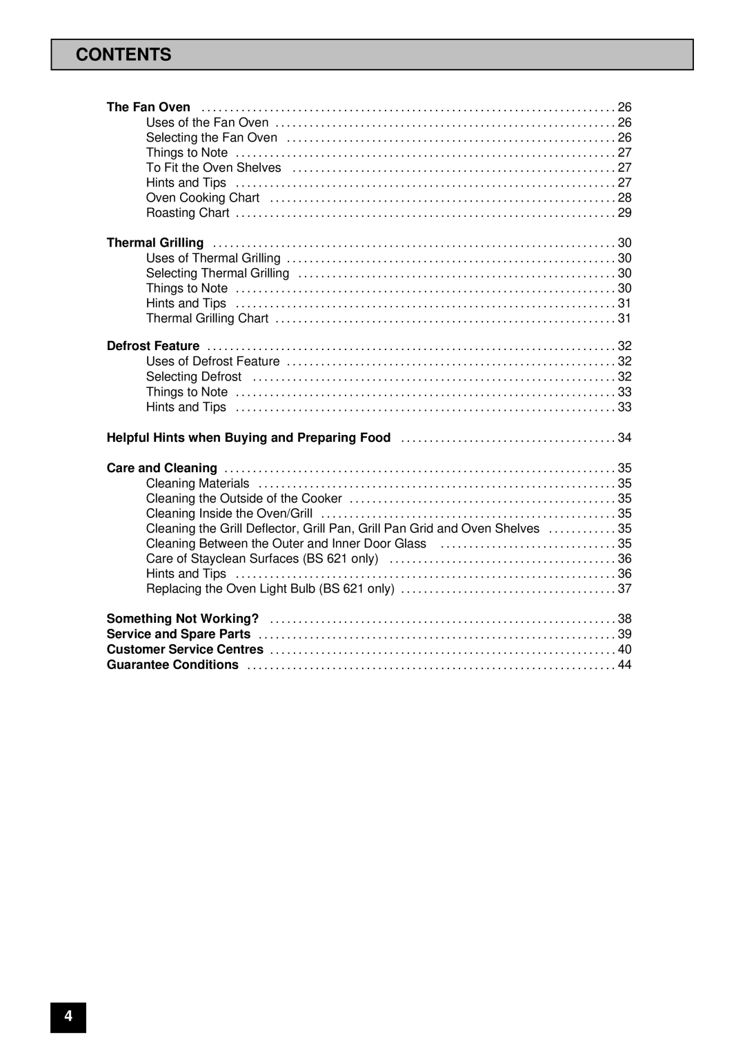 Tricity Bendix BS 611/BS 621 installation instructions Contents 