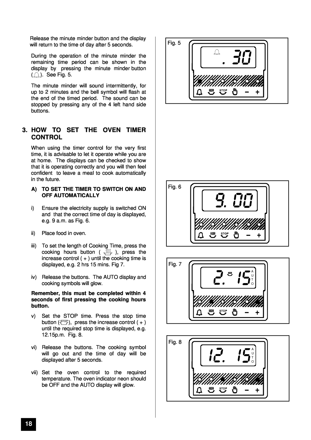 Tricity Bendix BS 613/2 How To Set The Oven Timer Control, A To Set The Timer To Switch On And Off Automatically 
