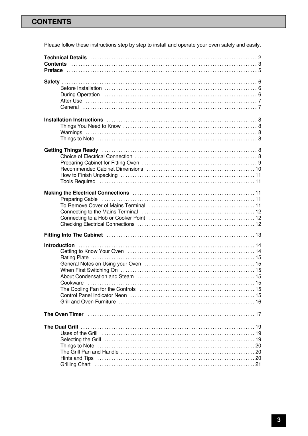 Tricity Bendix BS 621/2 installation instructions Contents 