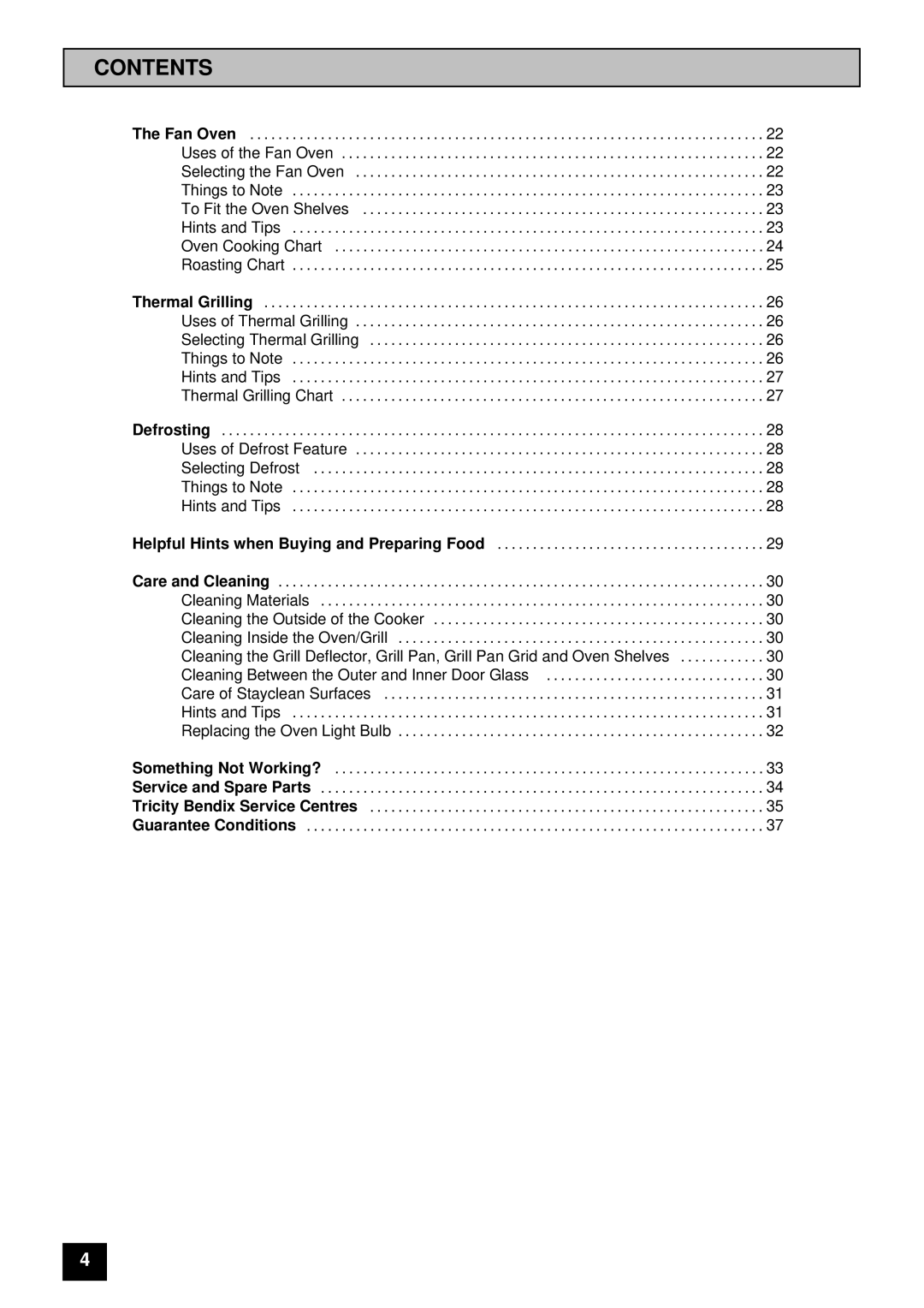 Tricity Bendix BS 621/2 installation instructions Contents 