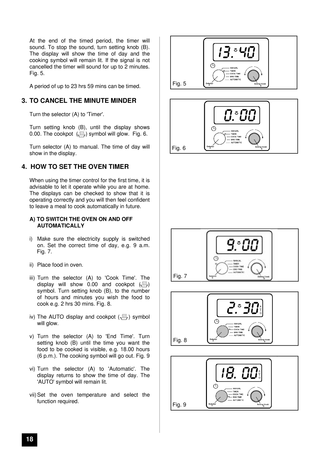 Tricity Bendix BS 631 To Cancel the Minute Minder, HOW to SET the Oven Timer, To Switch the Oven on and OFF Automatically 