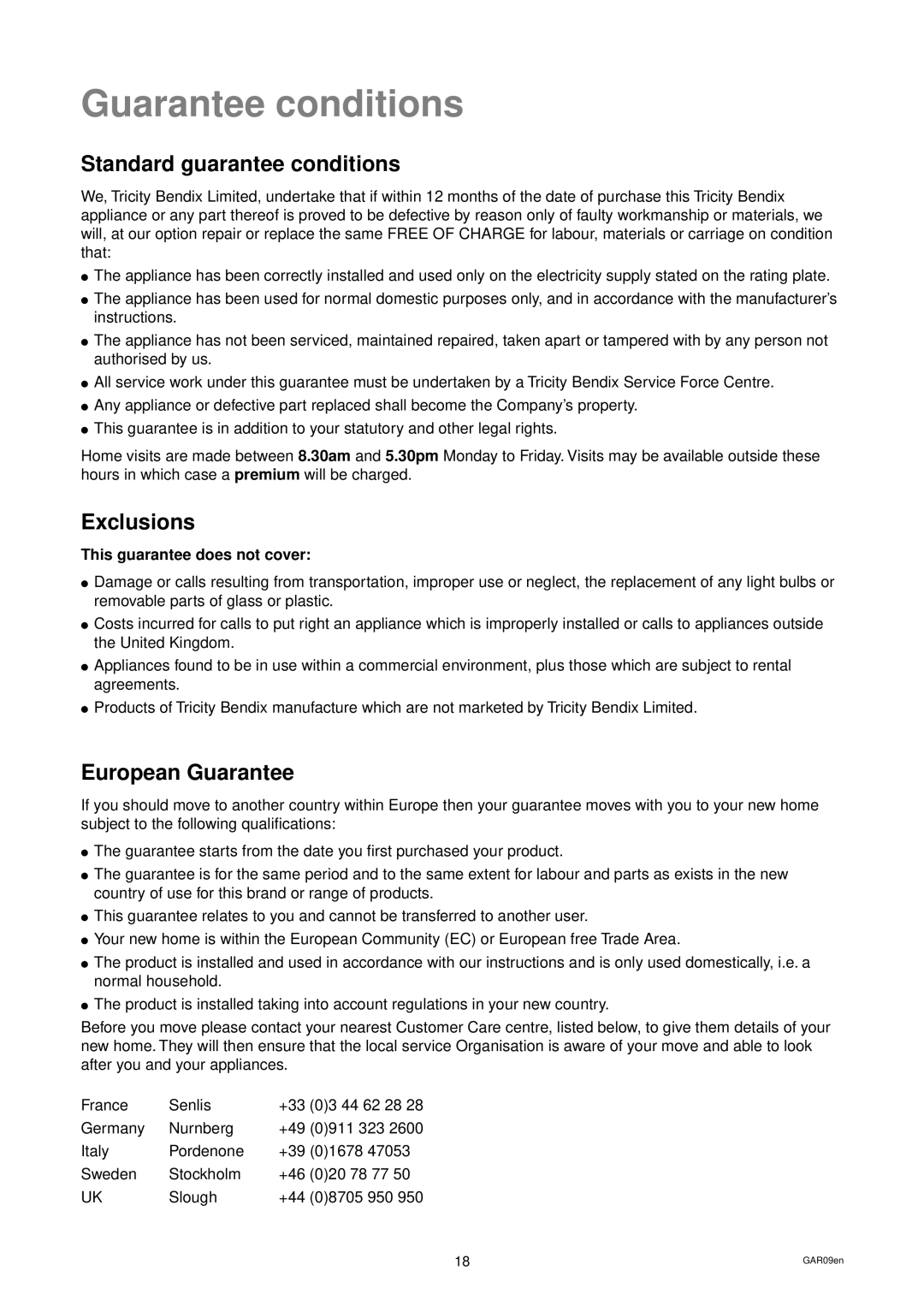Tricity Bendix CDW 087 installation instructions 