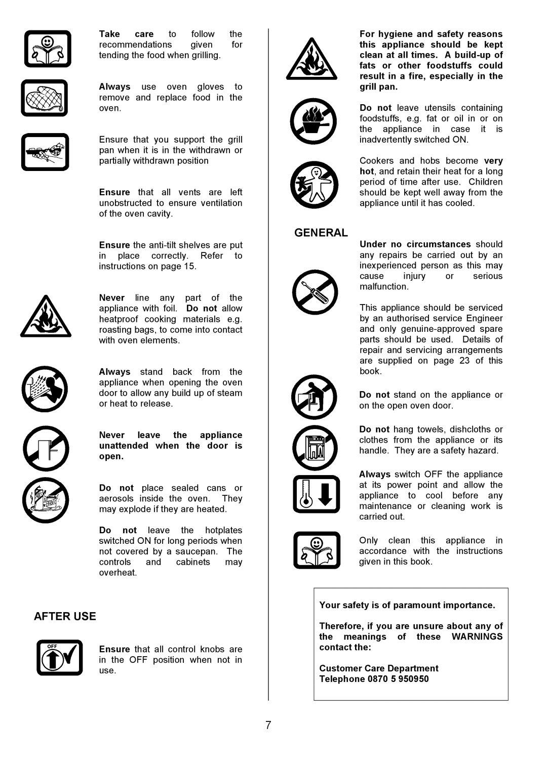 Tricity Bendix CSE327 installation instructions After USE, General 