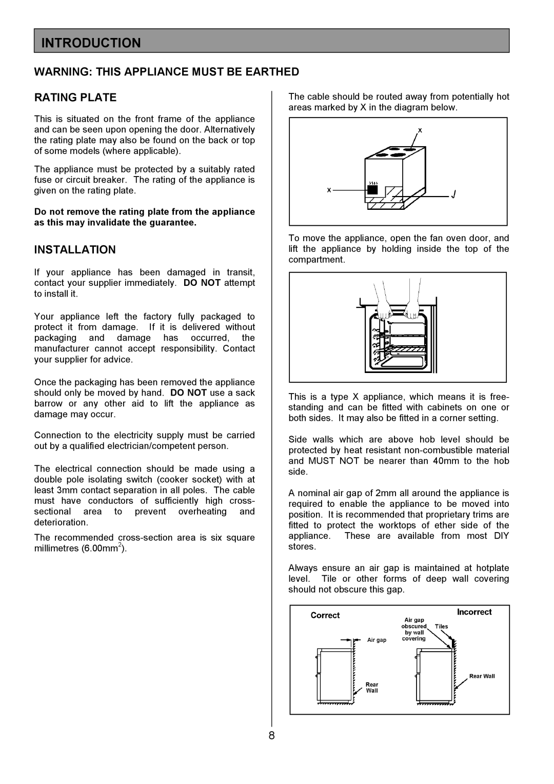 Tricity Bendix CSE327 installation instructions Introduction, Rating Plate, Installation 