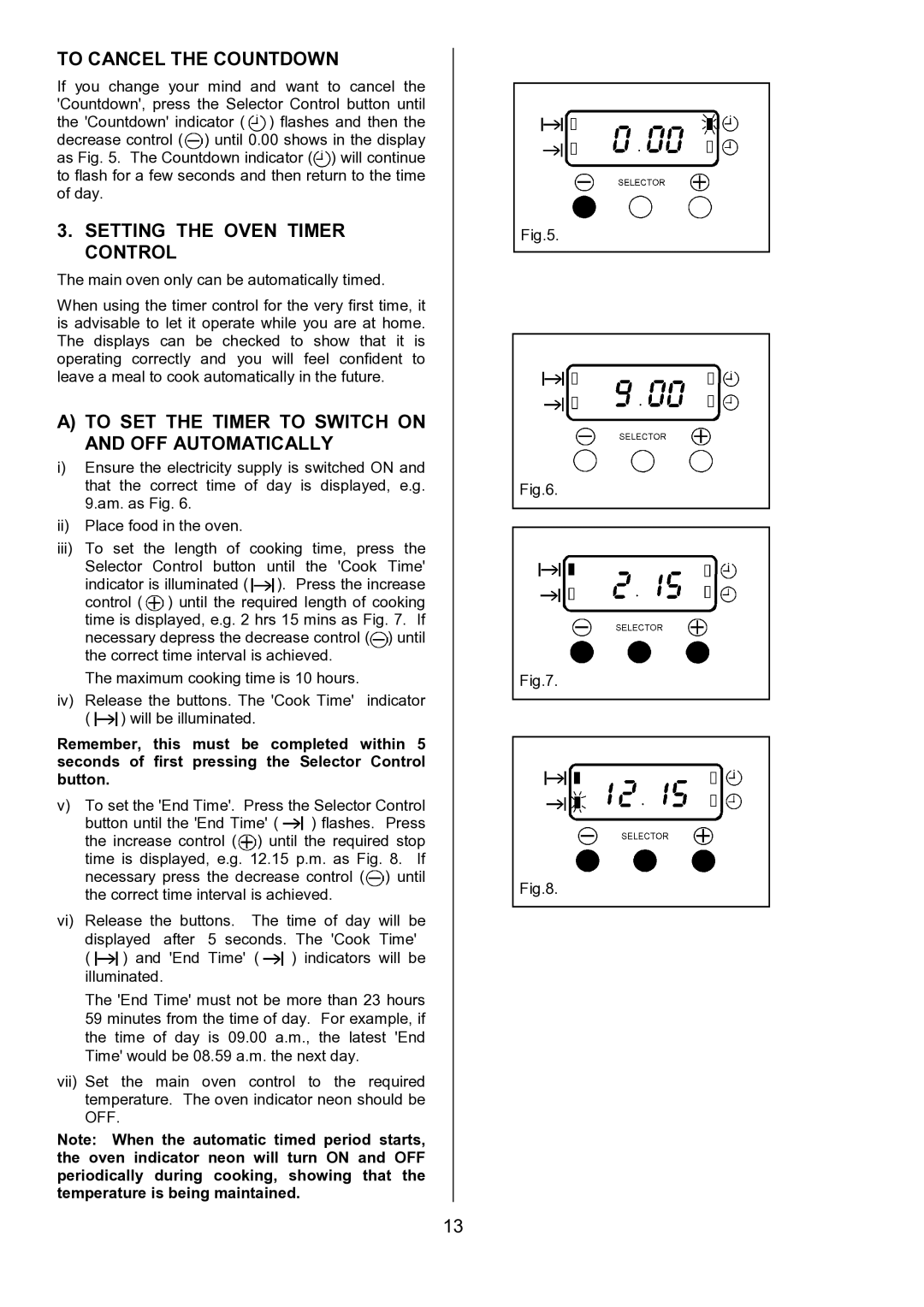 Tricity Bendix CSE452 installation instructions To Cancel the Countdown, Setting the Oven Timer Control 