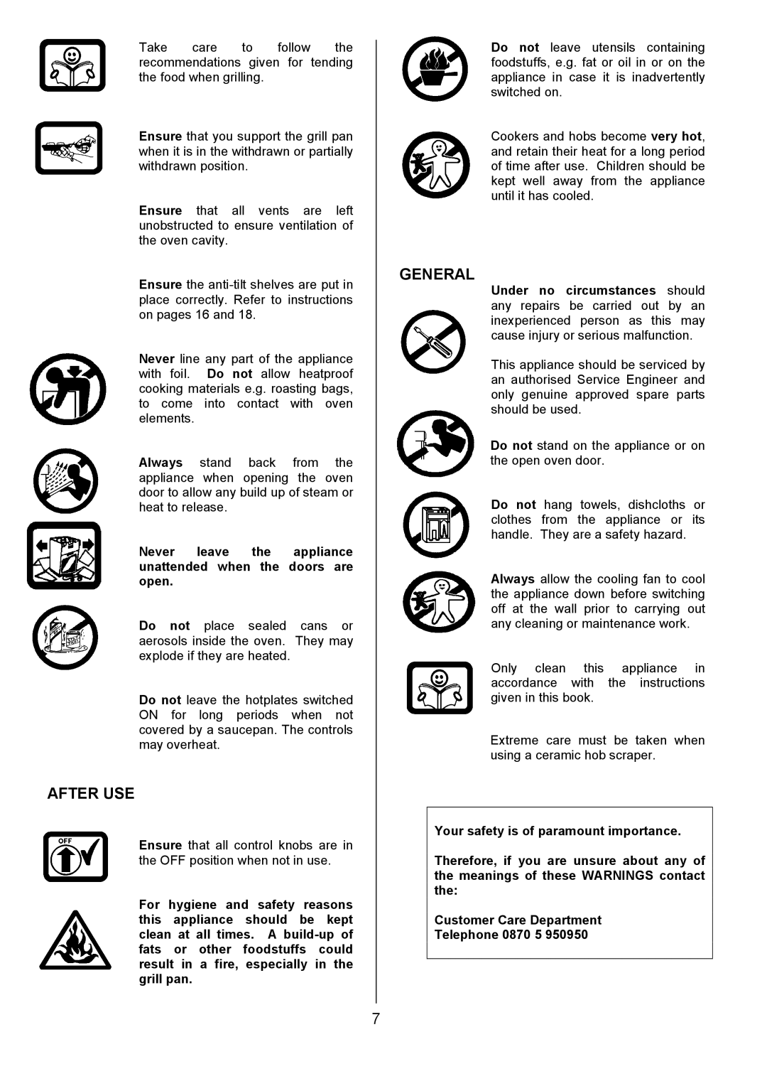 Tricity Bendix CSE500 installation instructions After USE, General 