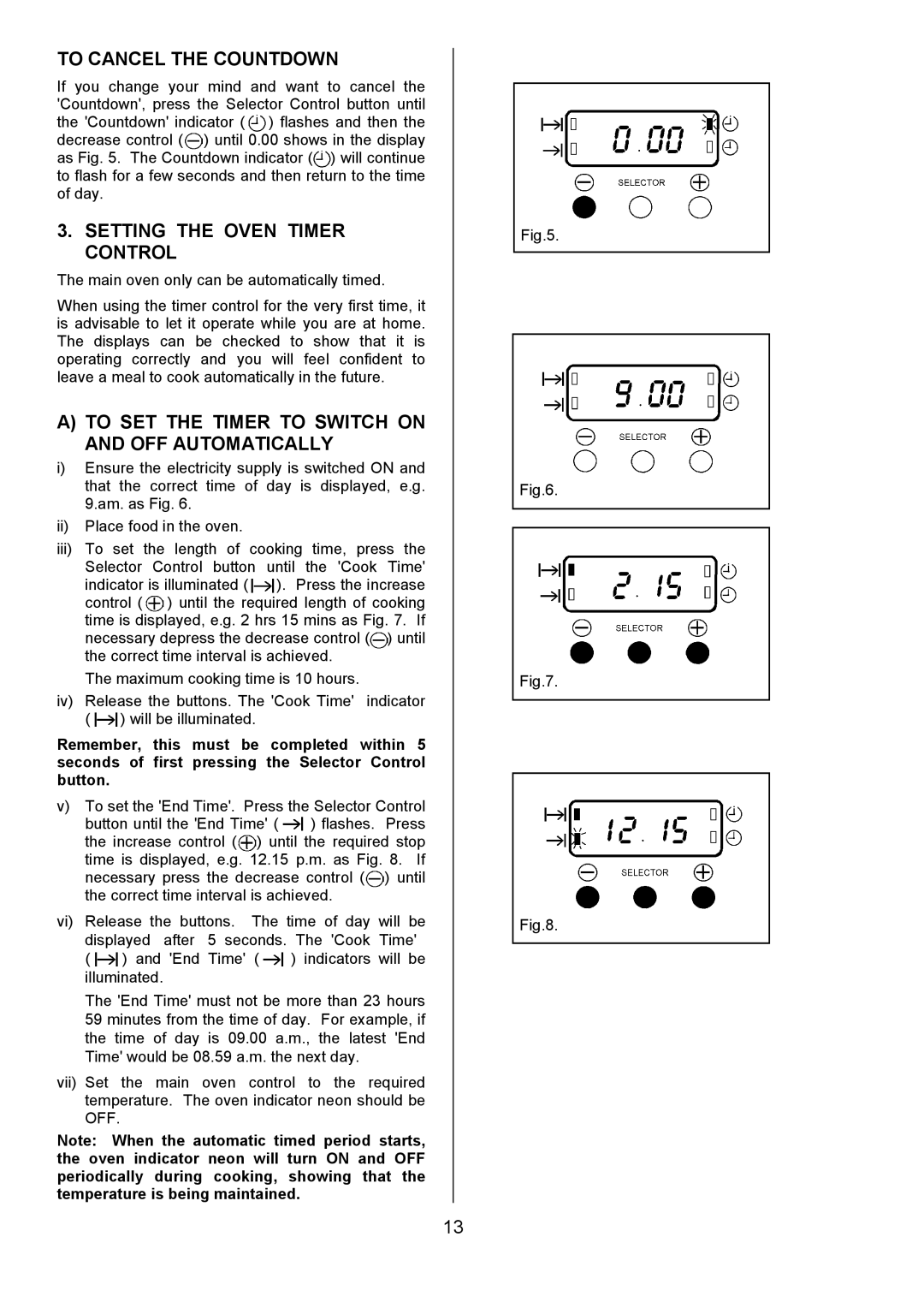 Tricity Bendix CSE560 installation instructions To Cancel the Countdown, Setting the Oven Timer Control 