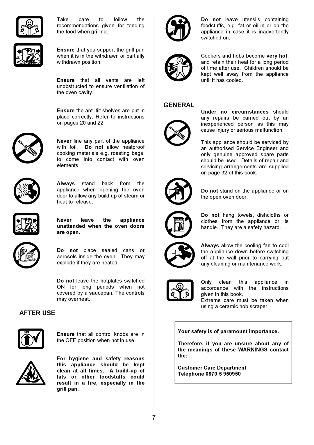 Tricity Bendix CSE560 installation instructions After USE, General 