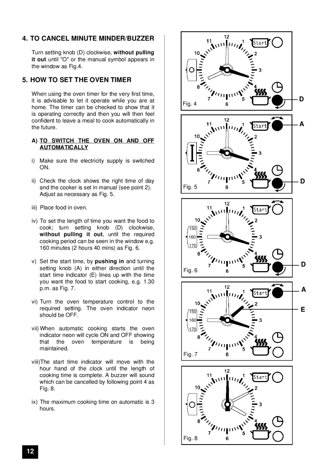 Tricity Bendix CSI 2400 installation instructions To Cancel Minute MINDER/BUZZER, HOW to SET the Oven Timer 