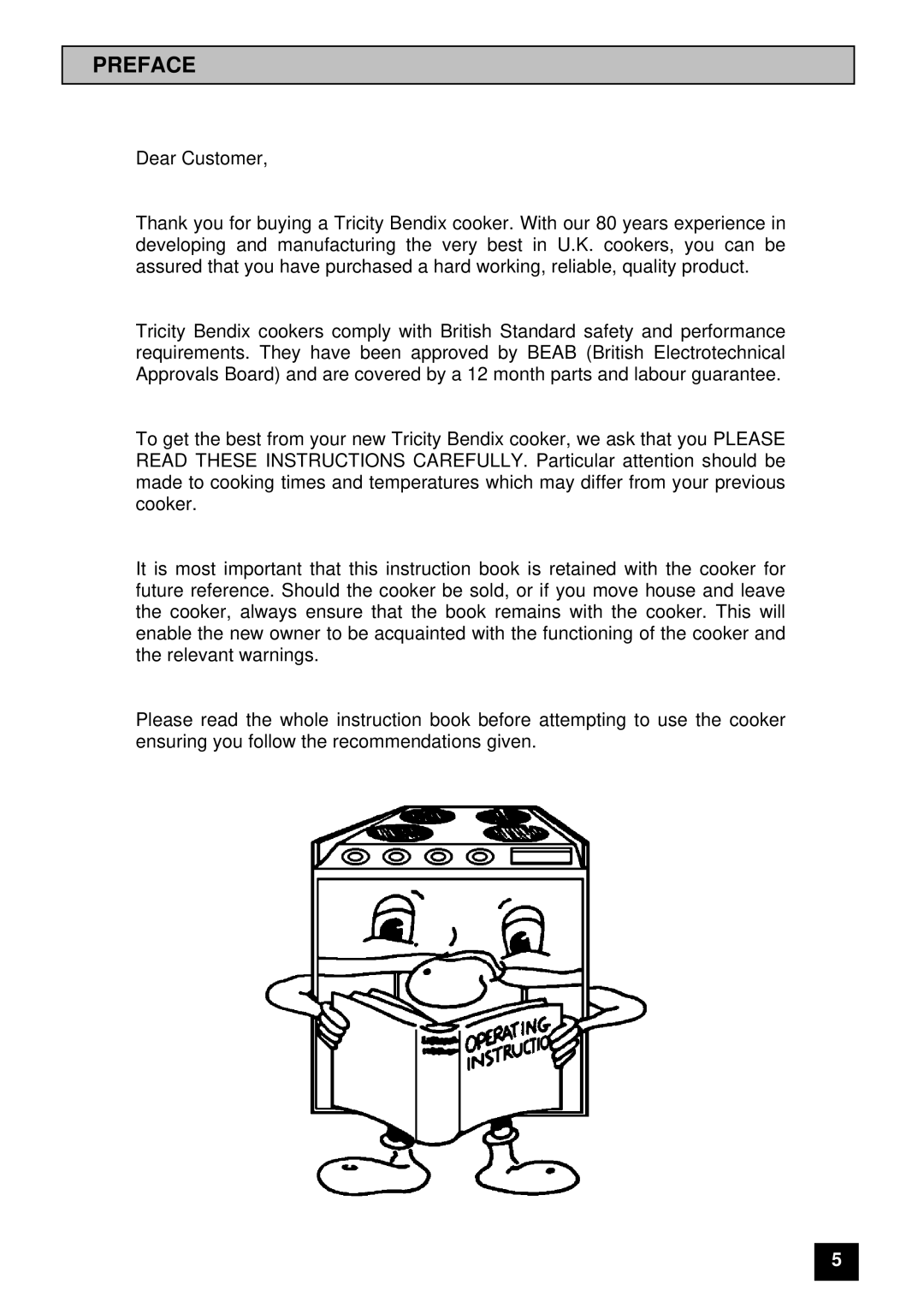 Tricity Bendix CSI 2500 installation instructions Preface 