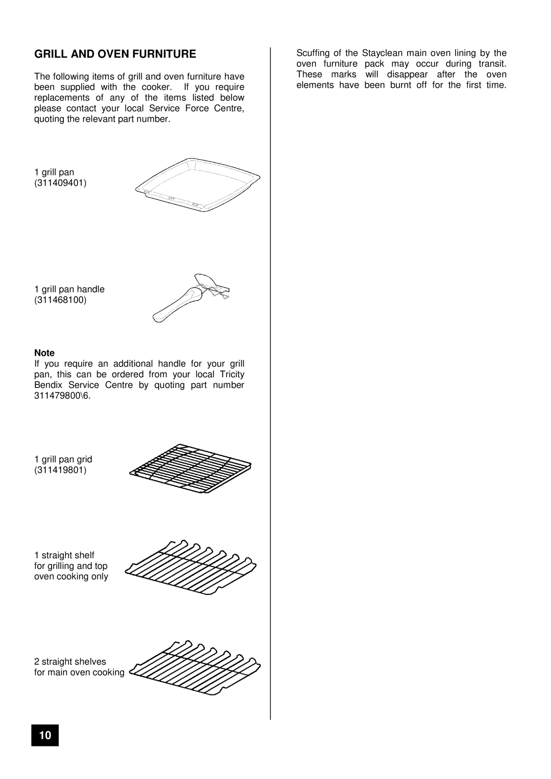 Tricity Bendix CSIE 510 installation instructions Grill and Oven Furniture 