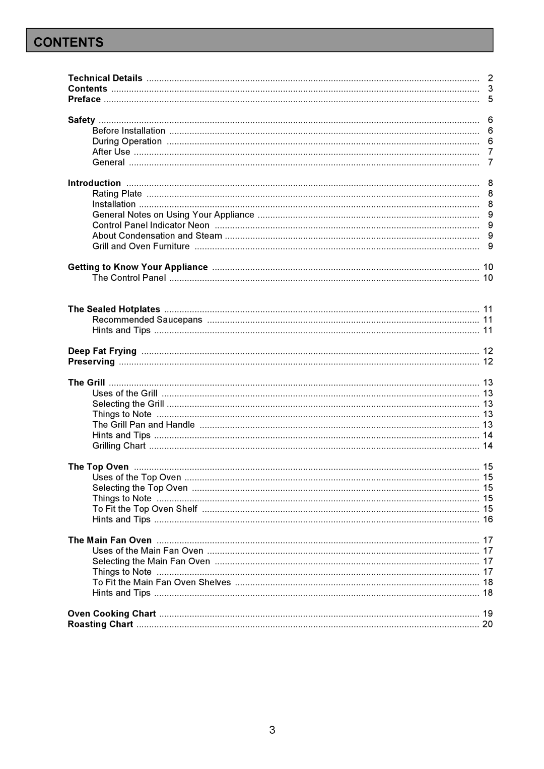 Tricity Bendix CSIE317 installation instructions Contents 