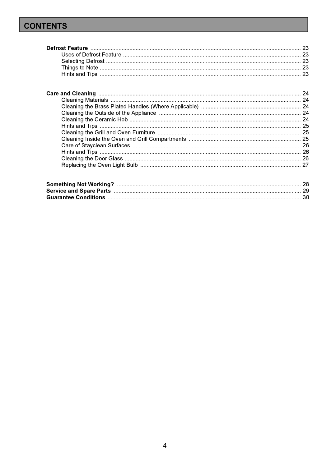 Tricity Bendix CSIE452 installation instructions Contents 