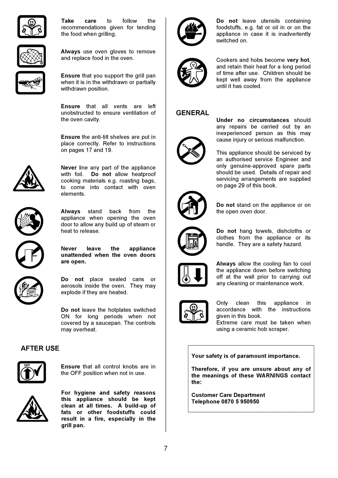 Tricity Bendix CSIE452 installation instructions After USE, General 