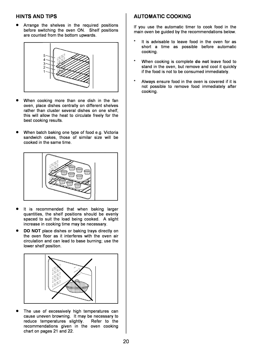 Tricity Bendix CSIE452 installation instructions Hints And Tips, Automatic Cooking 