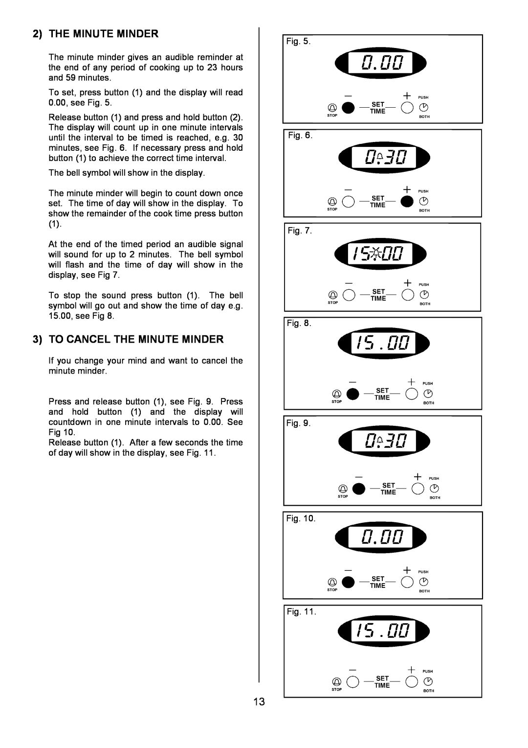 Tricity Bendix CSIE501 installation instructions To Cancel The Minute Minder 