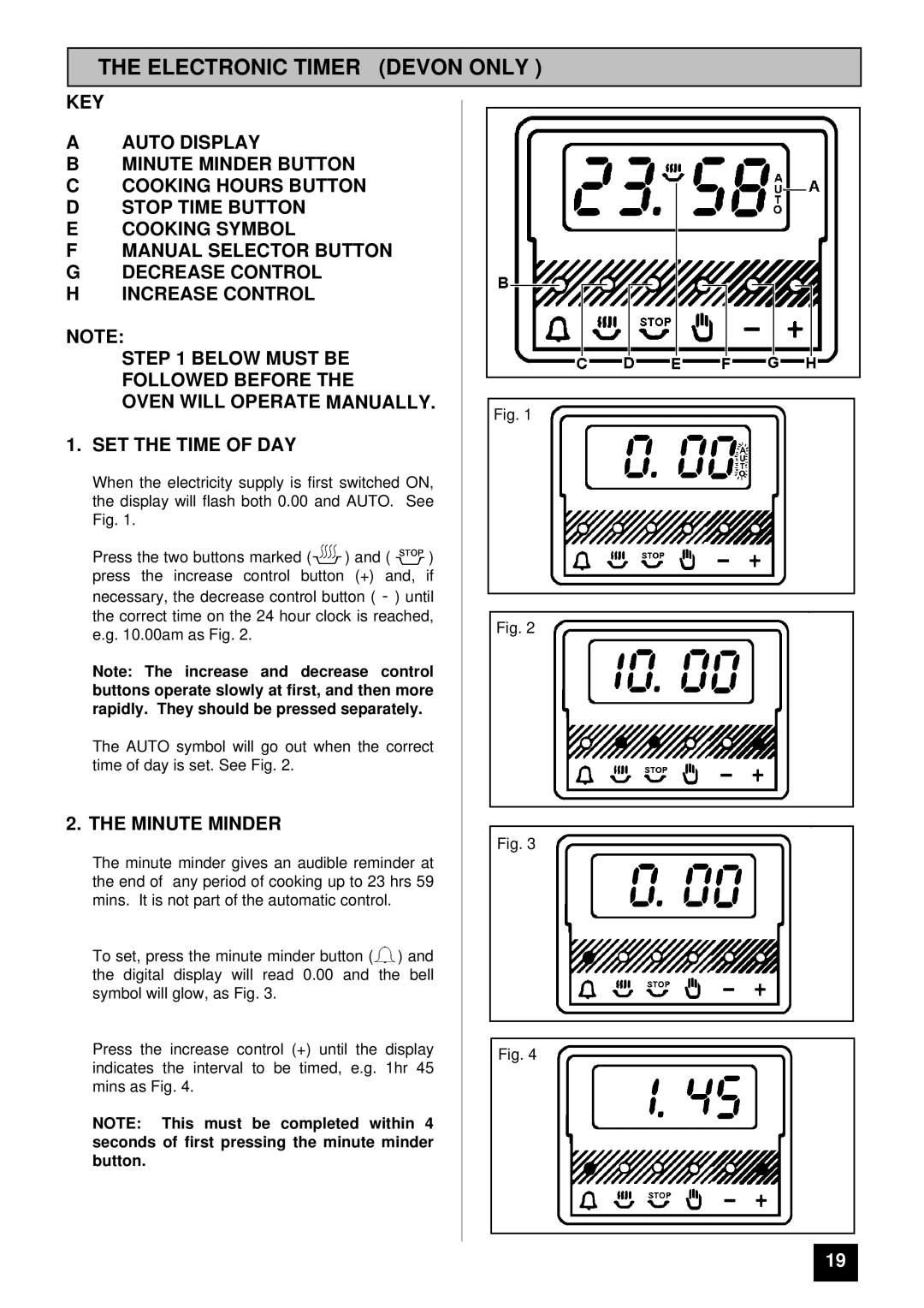 Tricity Bendix DORSET, DEVON installation instructions Electronic Timer Devon only 