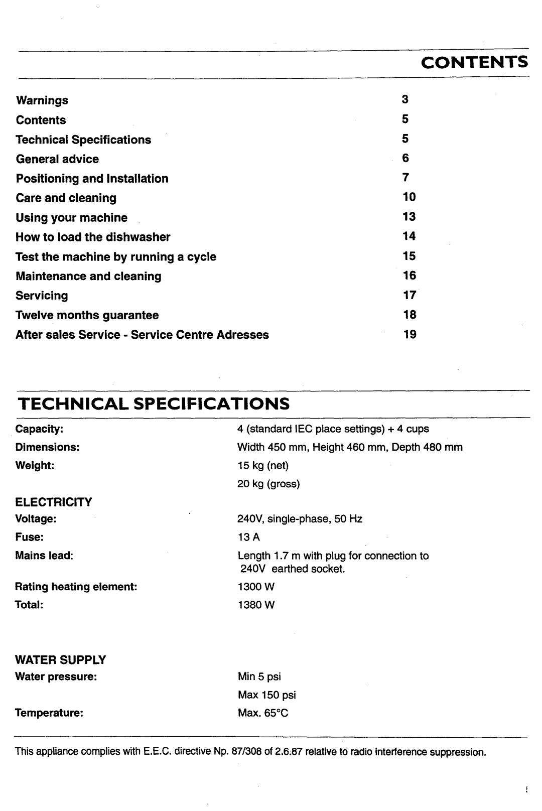 Tricity Bendix DH040 manual 