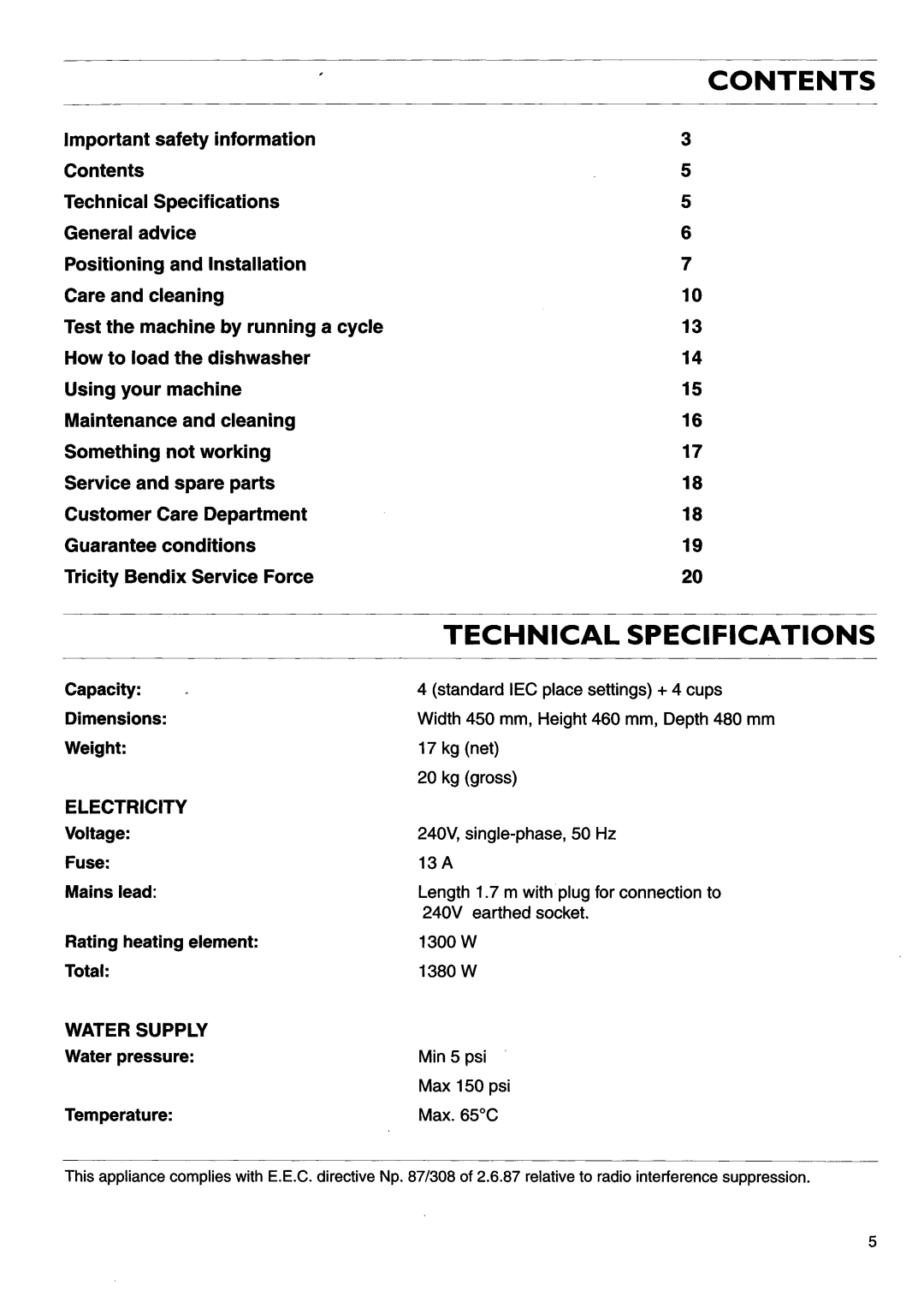 Tricity Bendix DH041 manual 