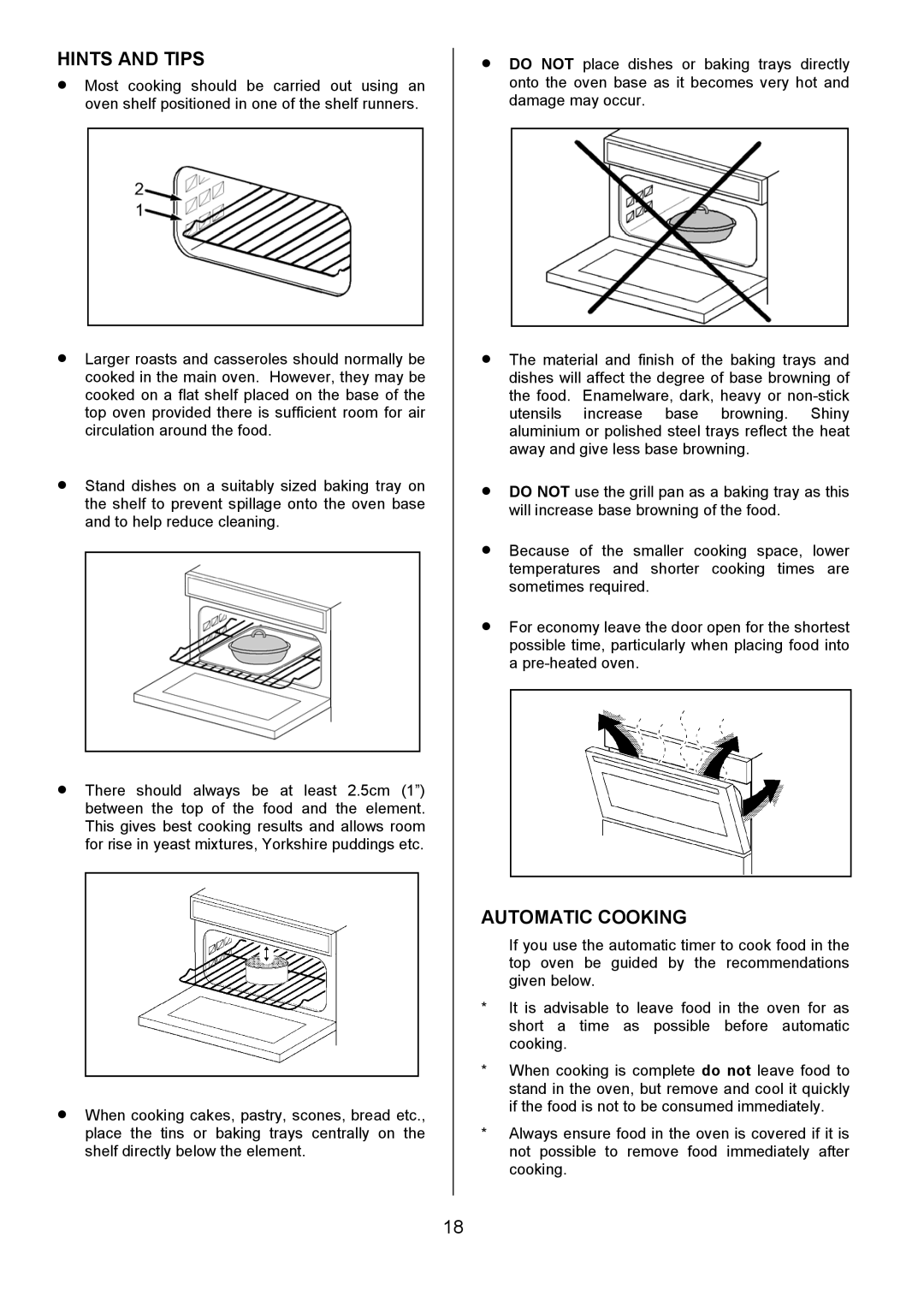 Tricity Bendix DSIE456 installation instructions Automatic Cooking 