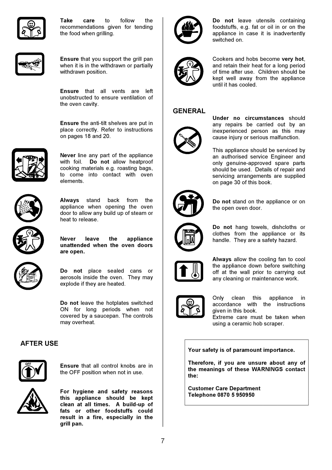 Tricity Bendix DSIE502 installation instructions After USE, General 