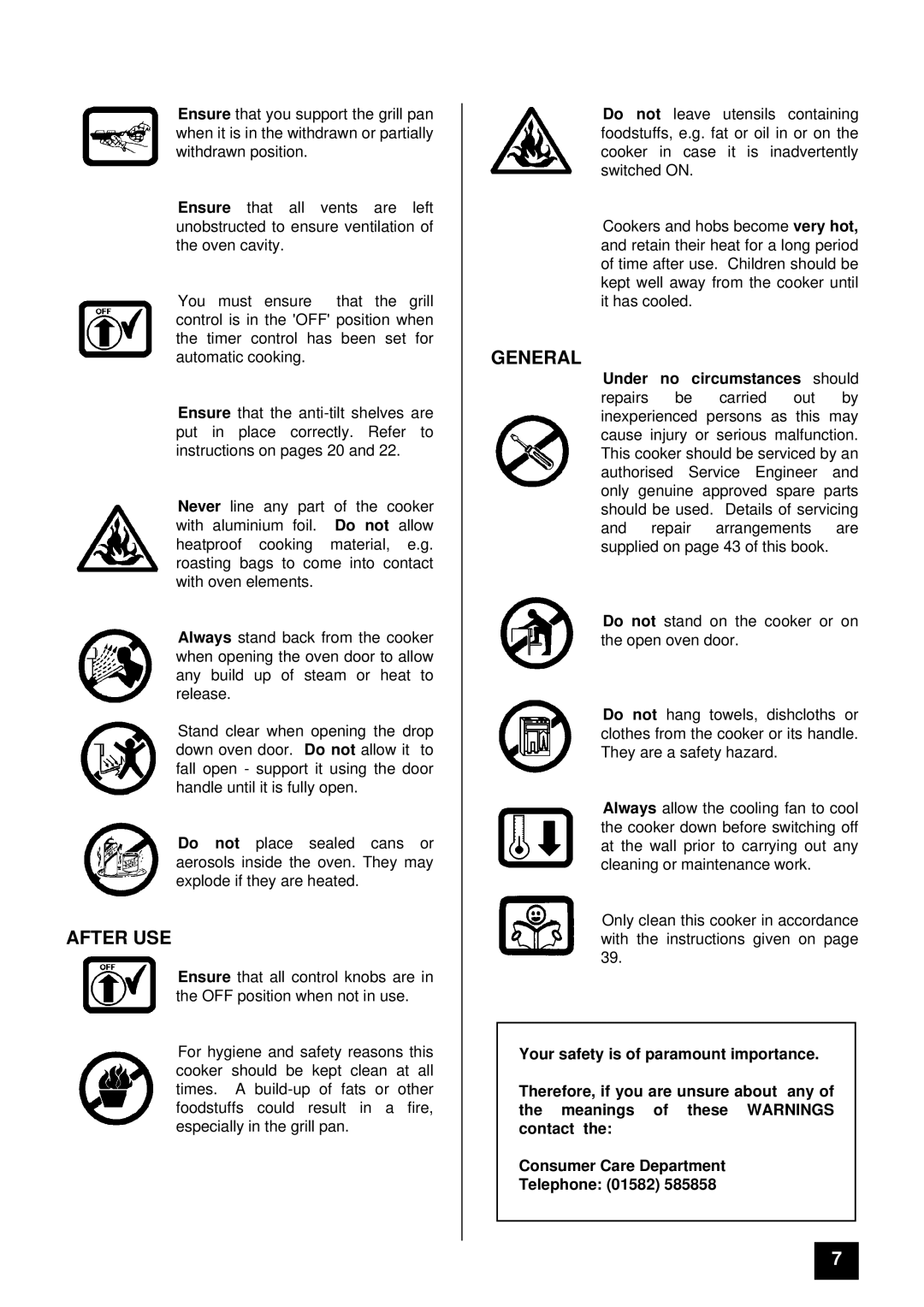 Tricity Bendix DURHAM installation instructions After USE, General 