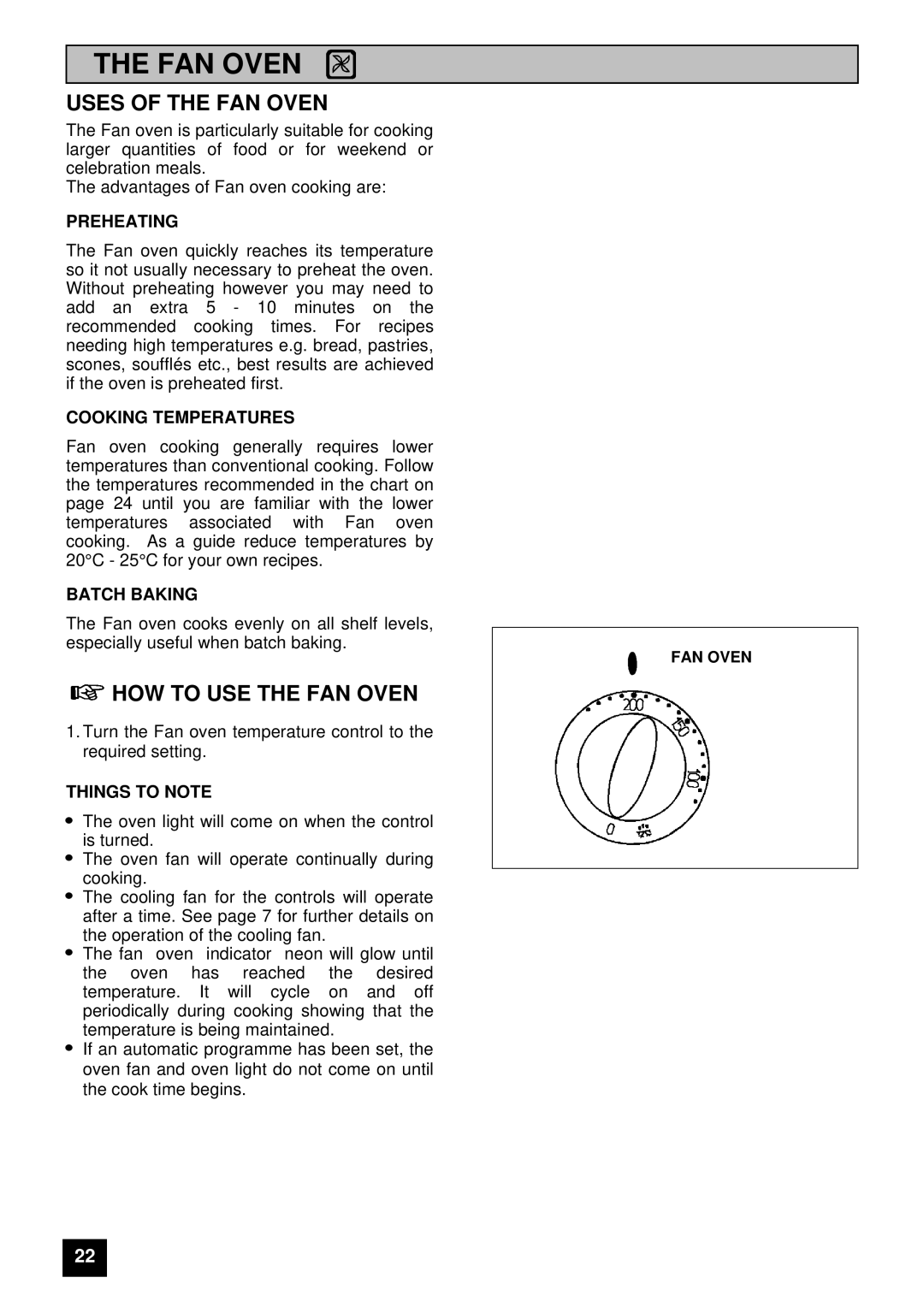 Tricity Bendix E 715 installation instructions Uses of the FAN Oven, HOW to USE the FAN Oven 